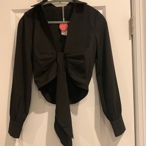 Black Cropped Style Blouse